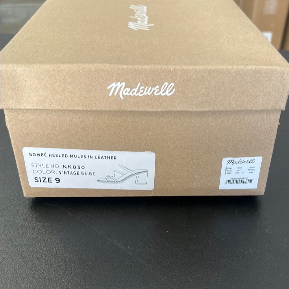 Madewell Bombe Heeled Mules in Beige Leather